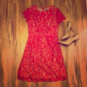 ADRIANNA PAPELL lace fit and flare size 8 LIKE NEW